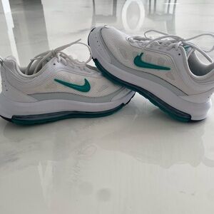 Nike White and Teal Athletic Shoes